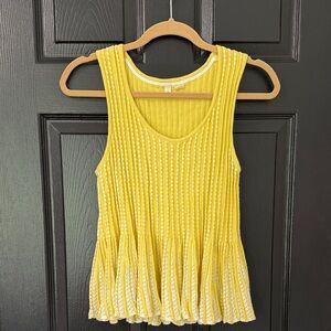 Anthropologie Y2K Moth Yellow Textured Tank Top